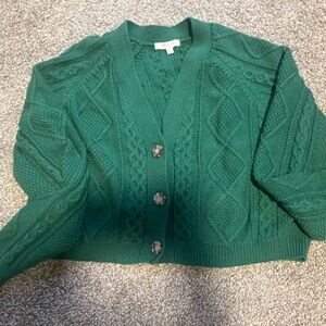 Green Madewell Cable Knit Sweater